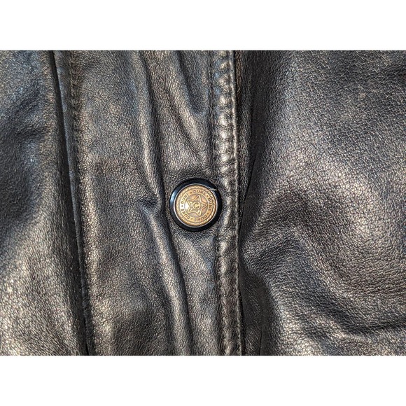 Vintage cincher seventh Avenue leather jacket black trench coat Women size L - Picture 15 of 16